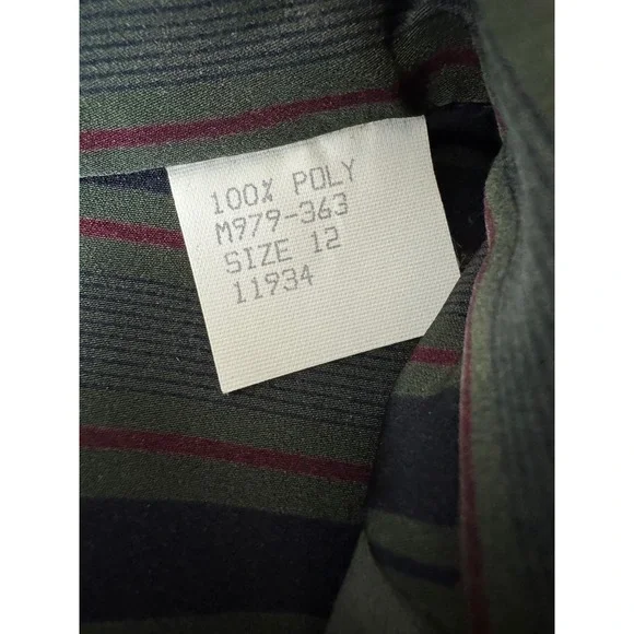 NWT Pendleton Womens Striped Button Down Shirt Size 12 Green Blue‎ Burgundy Poly - Picture 4 of 11